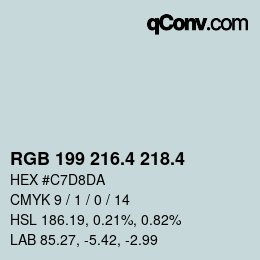 カラーコード: RGB 199 216.4 218.4 | qconv.com