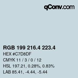 カラーコード: RGB 199 216.4 223.4 | qconv.com