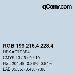カラーコード: RGB 199 216.4 228.4 | qconv.com