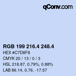 カラーコード: RGB 199 216.4 248.4 | qconv.com
