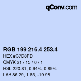 カラーコード: RGB 199 216.4 253.4 | qconv.com