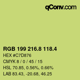 カラーコード: RGB 199 216.8 118.4 | qconv.com