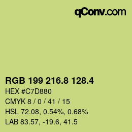 カラーコード: RGB 199 216.8 128.4 | qconv.com