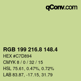 カラーコード: RGB 199 216.8 148.4 | qconv.com