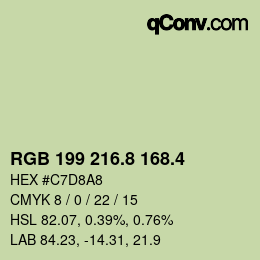 カラーコード: RGB 199 216.8 168.4 | qconv.com