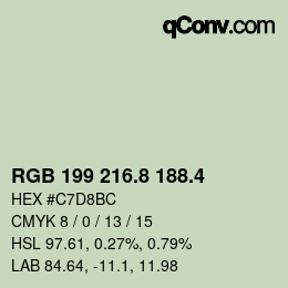 カラーコード: RGB 199 216.8 188.4 | qconv.com
