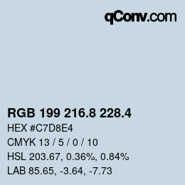 カラーコード: RGB 199 216.8 228.4 | qconv.com