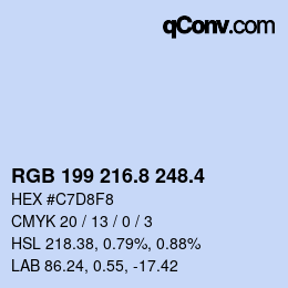 カラーコード: RGB 199 216.8 248.4 | qconv.com