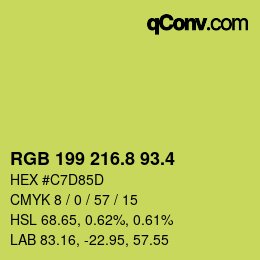 カラーコード: RGB 199 216.8 93.4 | qconv.com