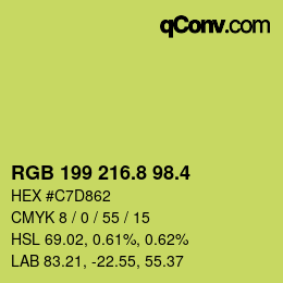 カラーコード: RGB 199 216.8 98.4 | qconv.com
