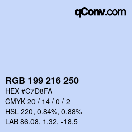 Farbcode: RGB 199 216 250 | qconv.com