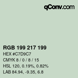 Color code: RGB 199 217 199 | qconv.com