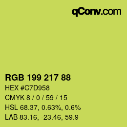 颜色代码: RGB 199 217 88 | qconv.com