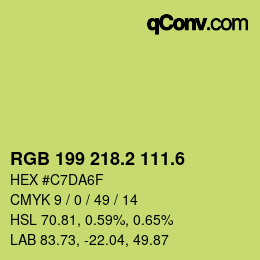 カラーコード: RGB 199 218.2 111.6 | qconv.com