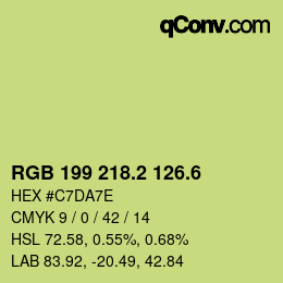 カラーコード: RGB 199 218.2 126.6 | qconv.com