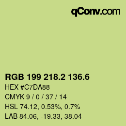 カラーコード: RGB 199 218.2 136.6 | qconv.com