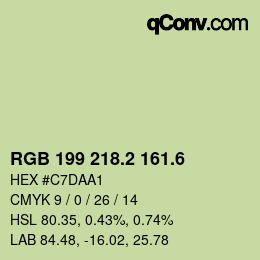 カラーコード: RGB 199 218.2 161.6 | qconv.com