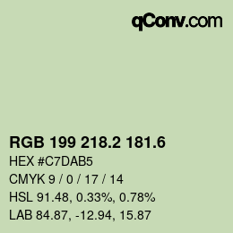 カラーコード: RGB 199 218.2 181.6 | qconv.com