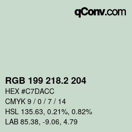カラーコード: RGB 199 218.2 204 | qconv.com