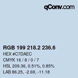 カラーコード: RGB 199 218.2 236.6 | qconv.com