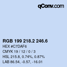 カラーコード: RGB 199 218.2 246.6 | qconv.com