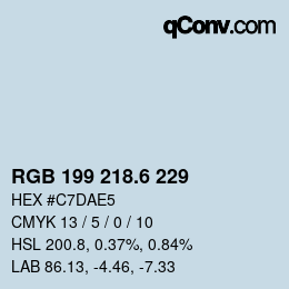 カラーコード: RGB 199 218.6 229 | qconv.com