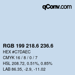 カラーコード: RGB 199 218.6 236.6 | qconv.com