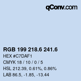 カラーコード: RGB 199 218.6 241.6 | qconv.com