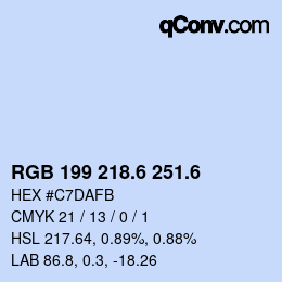 カラーコード: RGB 199 218.6 251.6 | qconv.com