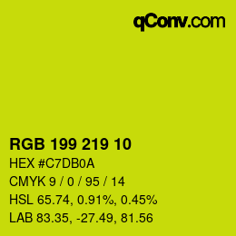 カラーコード: RGB 199 219 10 | qconv.com