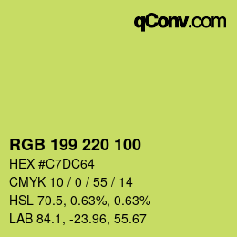 Color code: RGB 199 220 100 | qconv.com