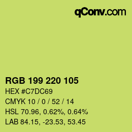 カラーコード: RGB 199 220 105 | qconv.com