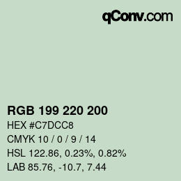 Farbcode: RGB 199 220 200 | qconv.com