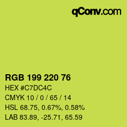 颜色代码: RGB 199 220 76 | qconv.com