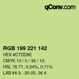 Color code: RGB 199 221 142 | qconv.com