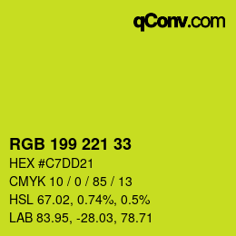 Color code: RGB 199 221 33 | qconv.com