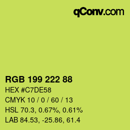 Color code: RGB 199 222 88 | qconv.com