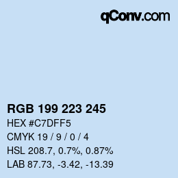 カラーコード: RGB 199 223 245 | qconv.com
