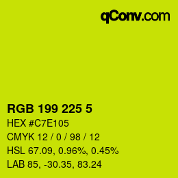 Color code: RGB 199 225 5 | qconv.com