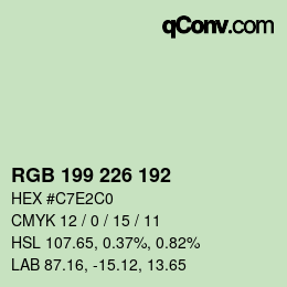 Color code: RGB 199 226 192 | qconv.com