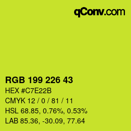 颜色代码: RGB 199 226 43 | qconv.com