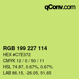 Color code: RGB 199 227 114 | qconv.com