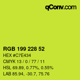 カラーコード: RGB 199 228 52 | qconv.com