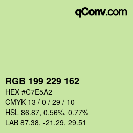 Color code: RGB 199 229 162 | qconv.com