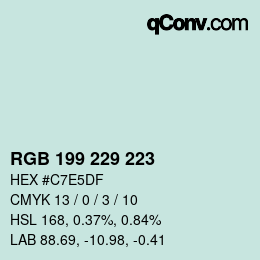 Color code: RGB 199 229 223 | qconv.com