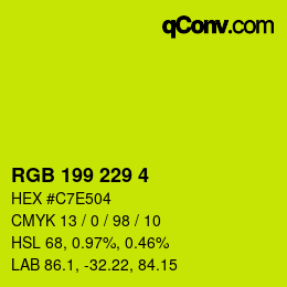 カラーコード: RGB 199 229 4 | qconv.com