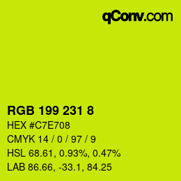 Color code: RGB 199 231 8 | qconv.com
