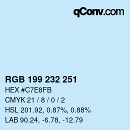 Color code: RGB 199 232 251 | qconv.com