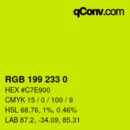 Color code: RGB 199 233 0 | qconv.com