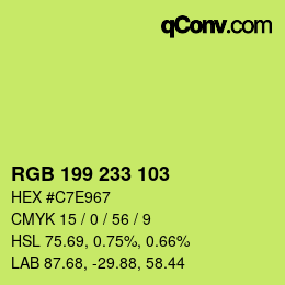 Color code: RGB 199 233 103 | qconv.com
